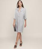 Reiss Mccarthy - Satin Shirt Dress In Grey, Womens, Size 4