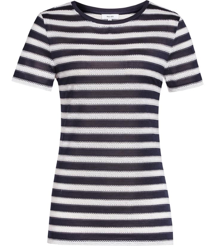 Reiss Molly - Womens Striped Top In White, Size Xs