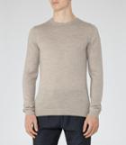 Reiss Hart - Mens Merino Crew Neck Jumper In Brown, Size S