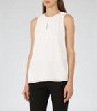 Reiss Seirra - Womens Ruffle-front Top In White, Size 6