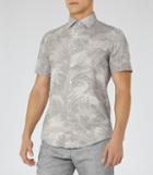 Reiss Palmetta - Mens Palm Print Shirt In Brown, Size S