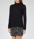 Reiss Orla - Womens Lace-effect Jumper In Blue, Size S