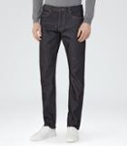 Reiss Veda - Raw Denim Jeans In Blue, Mens, Size 30