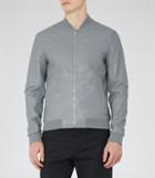 Reiss Billy - Mens Leather Bomber Jacket In Grey, Size Xs