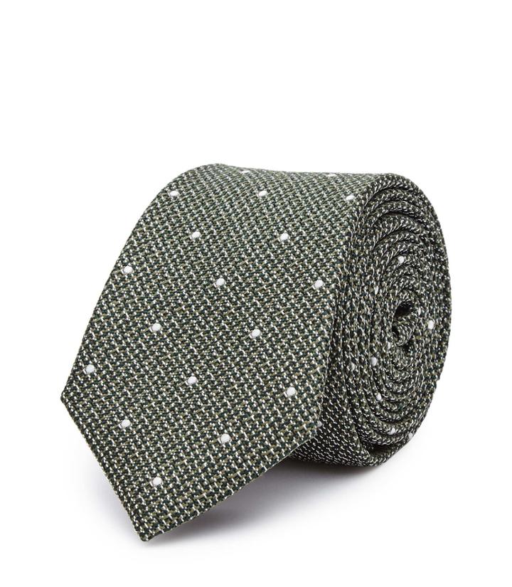 Reiss Kesher - Mens Polka Dot Silk Tie In Green