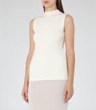 Reiss Charlie - Womens Ribbed-knit High Neck Tank Top In White, Size 4