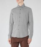 Reiss Hilson - Jersey Cotton Shirt In Grey, Mens, Size Xs