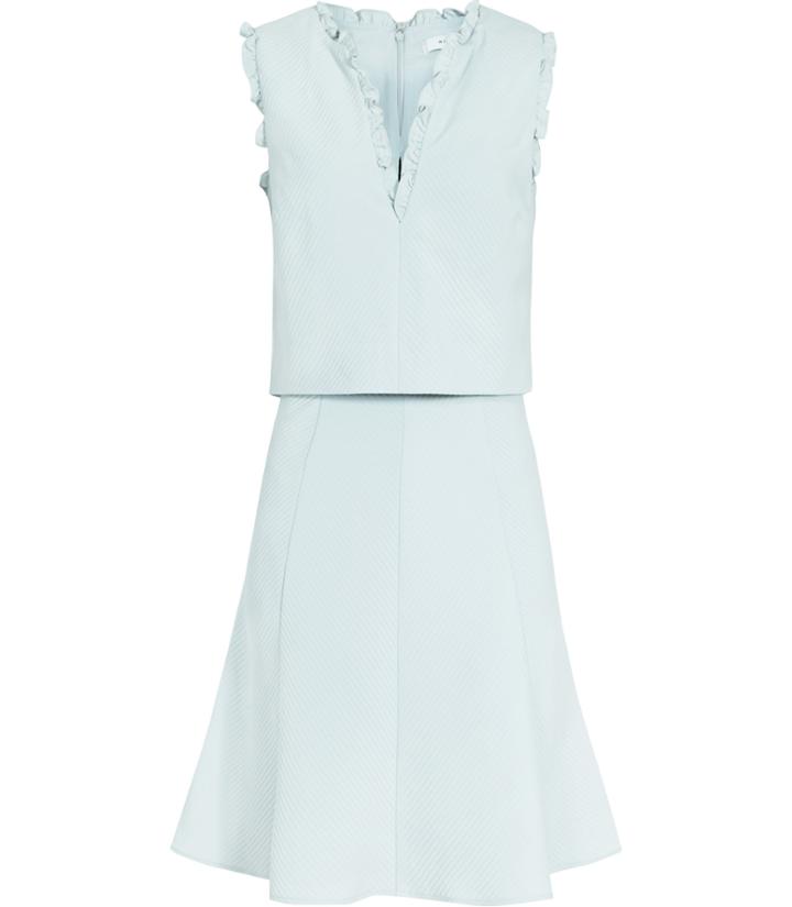 Reiss Braida - Womens Frill-detail Dress In Green, Size 4