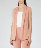 Reiss Gita Gilet - Womens Open-front Gilet In Pink, Size 6