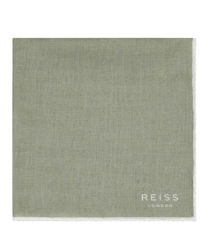Reiss Illinois - Mens Linen Pocket Square In Blue, One Size