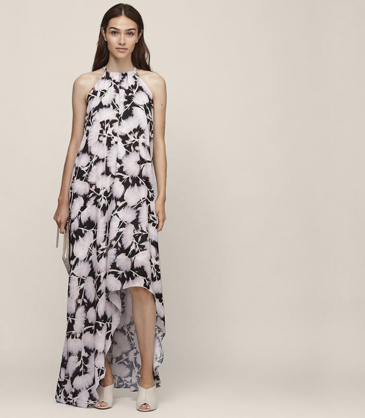 Reiss Megan - Printed Maxi Dress In White, Womens, Size 0