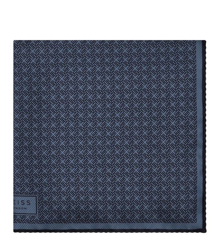 Reiss Martini - Mens Silk Pocket Square In Blue, Size One Size