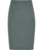 Reiss Murphy Skirt - Womens Flannel Pencil Skirt In Green, Size 4