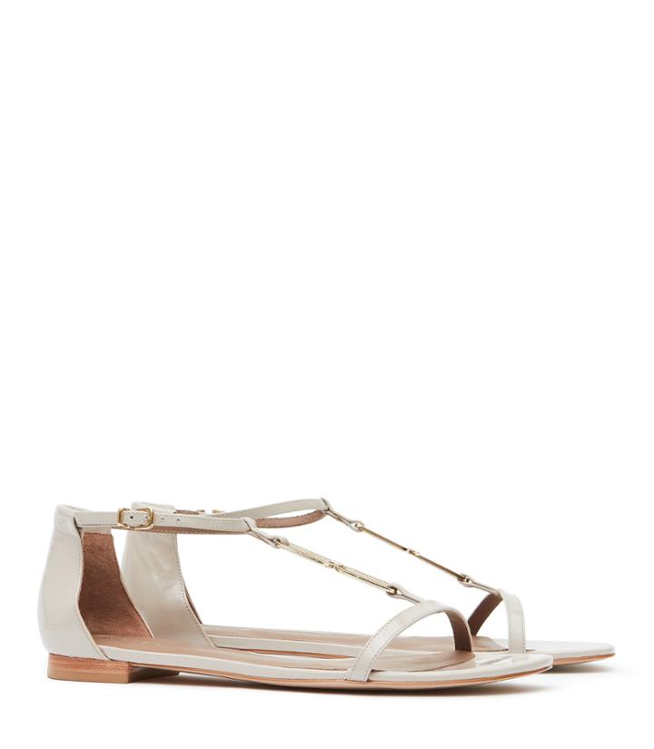 Reiss Brigitte - Metal-detail Flat Sandals In Brown, Womens, Size 6