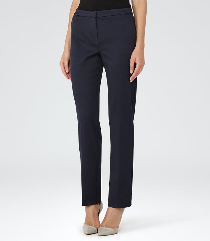 Reiss Portman - Womens Straight-leg Tailored Trousers In Blue, Size 6