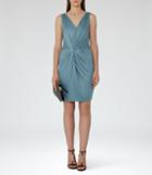 Reiss Kiera - Womens Twist-front Dress In Blue, Size 4