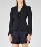Reiss Vanda - Womens Textured Blazer In Blue, Size 6