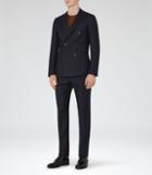 Reiss Platoon - Pinstripe Double-breasted Suit In Blue, Mens, Size 36