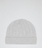 Reiss Bianco Cable Knit Beanie Hat