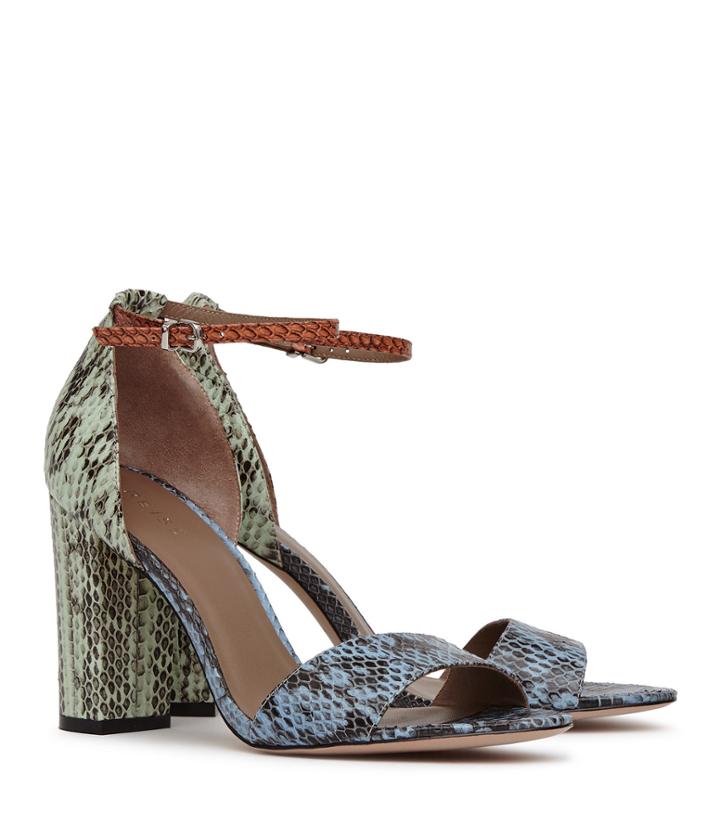 Reiss Piera - Multi-coloured Snakeskin Sandals In White, Womens, Size 5