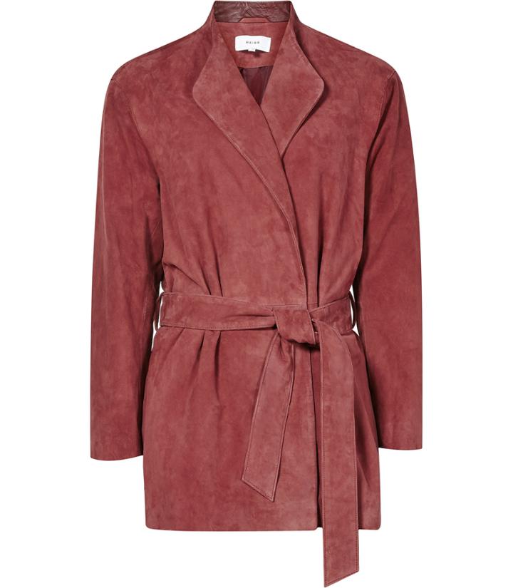 Reiss Willow - Womens Suede Wrap Jacket In Brown, Size Xs