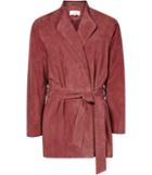 Reiss Willow - Womens Suede Wrap Jacket In Brown, Size Xs