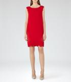 Reiss Vita - Womens Laser-cut Shift Dress In Red, Size 8