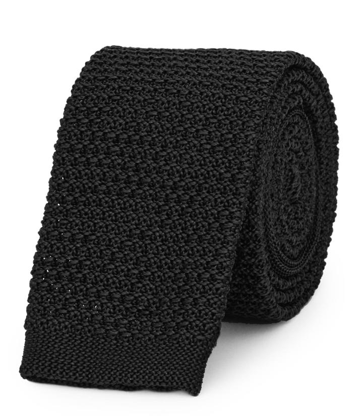 Reiss Shaun - Mens Slim Silk Tie In Black, Size One Size