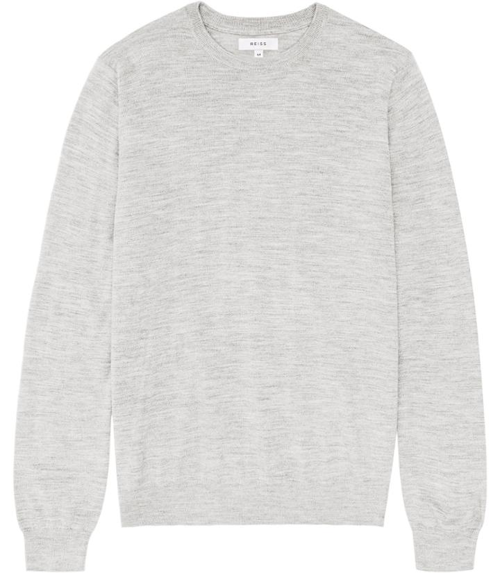 Reiss Hart - Mens Merino Crew Neck Jumper In Grey, Size Xs
