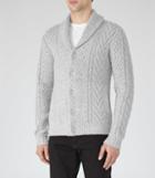 Reiss Cloud - Mens Shawl Collar Cardigan In Brown, Size Xs