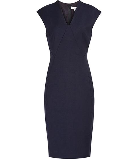 Reiss Indi Dress Textured Tailored Dress