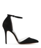 Reiss Gaia - Womens Suede And Vinyl Shoes In Black, Size 4