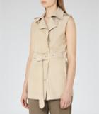 Reiss Auguste - Womens Bonded Suede Gilet In White, Size 4
