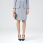 Reiss Wren Skirt - Womens Tailored Pencil Skirt In Blue
