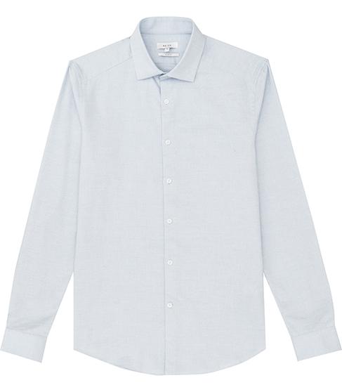 Reiss Bleu Textured Slim Shirt