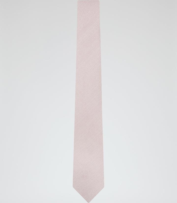 Reiss Ceremony - Mens Textured Silk Tie In Pink, Size One Size