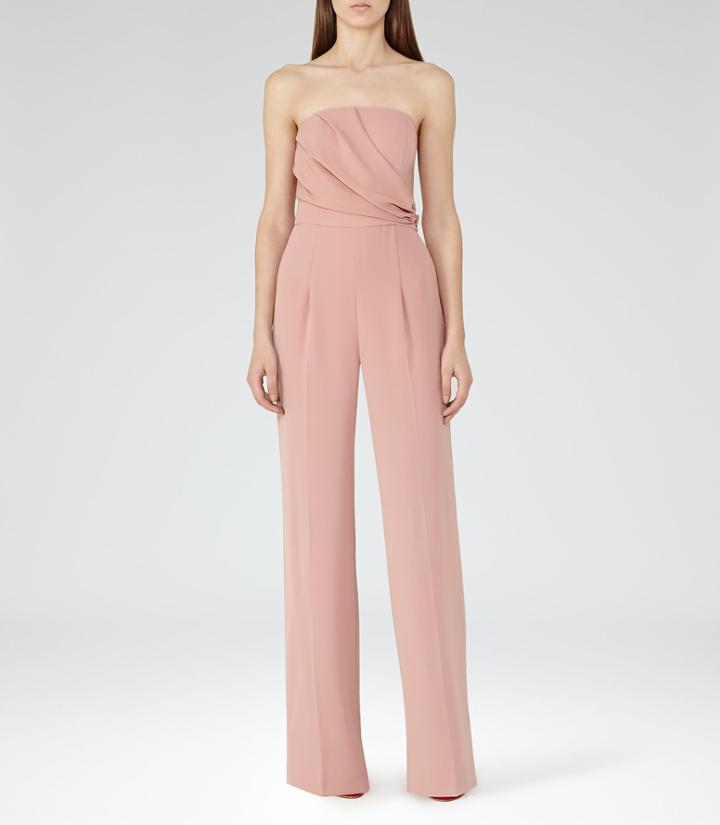 Reiss Kristina - Strapless Wide-leg Jumpsuit In Pink, Womens, Size 0
