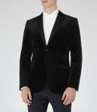 Reiss Maximus - Mens Slim Velvet Blazer In Black, Size 36