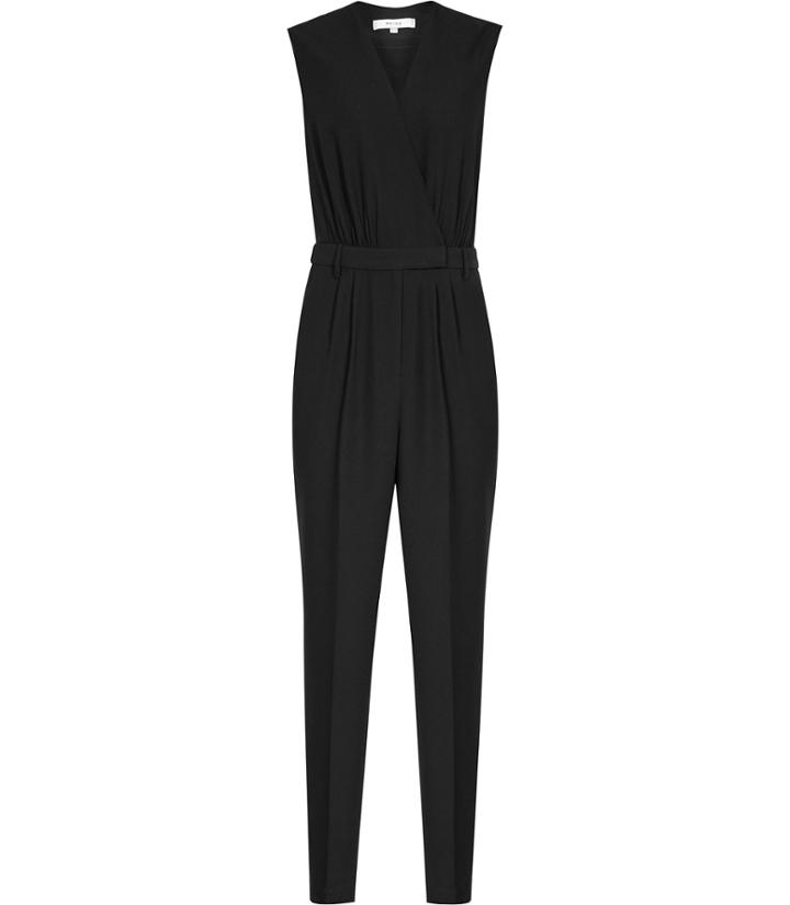 Reiss Summer - Womens Wrap-front Jumpsuit In Black, Size 4