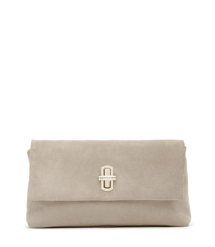 Reiss Lovello - Womens Suede Clutch In White, Size One Size