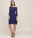 Reiss Madeline - Off-the-shoulder Knitted Dress In Blue, Womens, Size 2