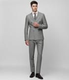 Reiss Lieutenant - Herringbone Peak Lapel Suit In Grey, Mens, Size 36