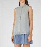 Reiss Ivory - Lace-detail Blouse In Green, Womens, Size 0