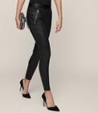 Reiss Drift - Leather Biker Trousers In Black, Womens, Size 4