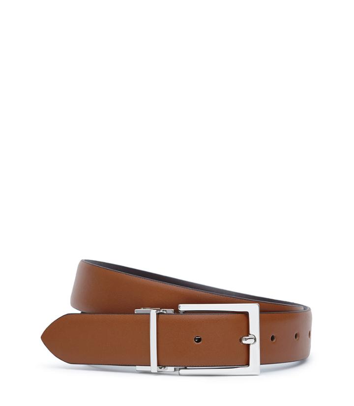 Reiss Ricky - Mens Reversible Leather Belt In Brown, Size 32