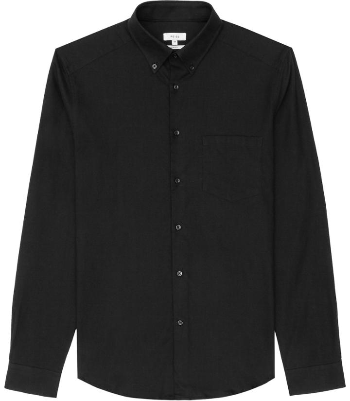 Reiss Aintree - Mens Cotton Oxford Shirt In Black, Size S
