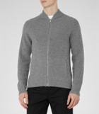 Reiss Typhoon - Ribbed Cardigan In Grey, Mens, Size S