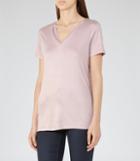 Reiss Leo - Womens Neckline-trim T-shirt In Red, Size S