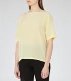 Reiss Greer - Silk-front T-shirt In Yellow, Womens, Size Xs