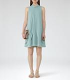 Reiss Cohen - Womens Ruffle-front Dress In Green, Size 4